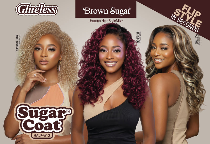 Brown Sugar Sugar Coat Glueless Half Wigs | New Styles