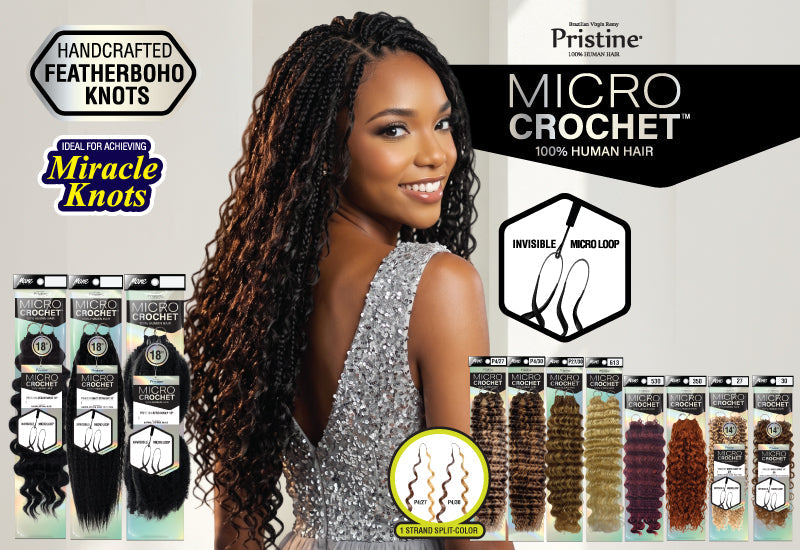Pristine®100% Human Hair Micro Crochet | New Textures. New Colors. New Ways to Create Your Look.