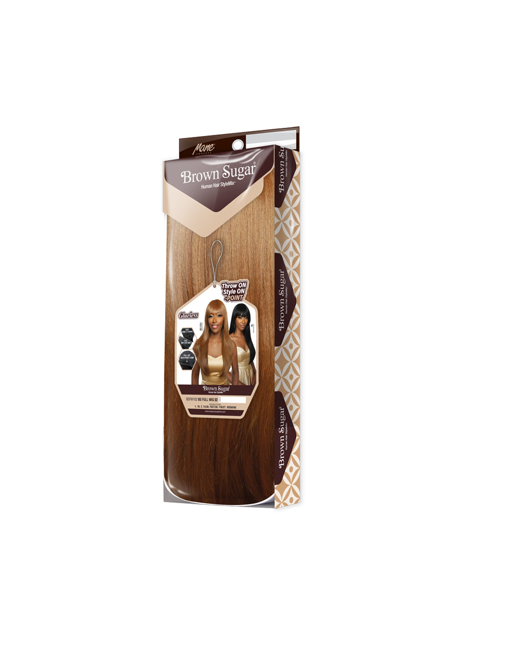 [Brown Sugar] Human Hair Blend Classic Full Wig Glueless Full Cap Throw ON! Style ON! POINT! - BSFW102