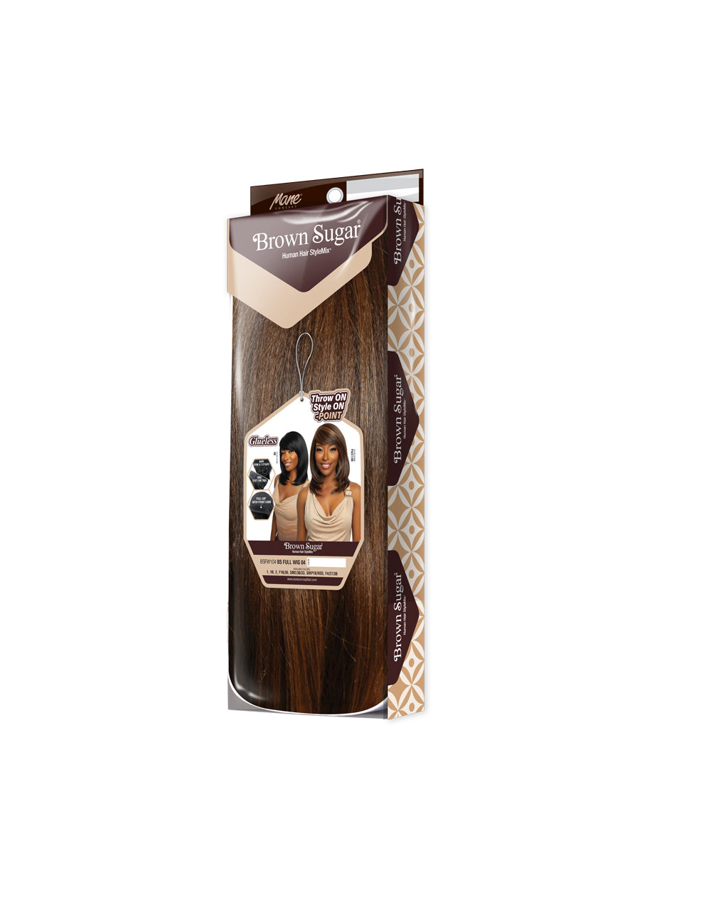 [Brown Sugar] Human Hair Blend Classic Full Wig Glueless Full Cap Throw ON! Style ON! POINT! - BSFW104
