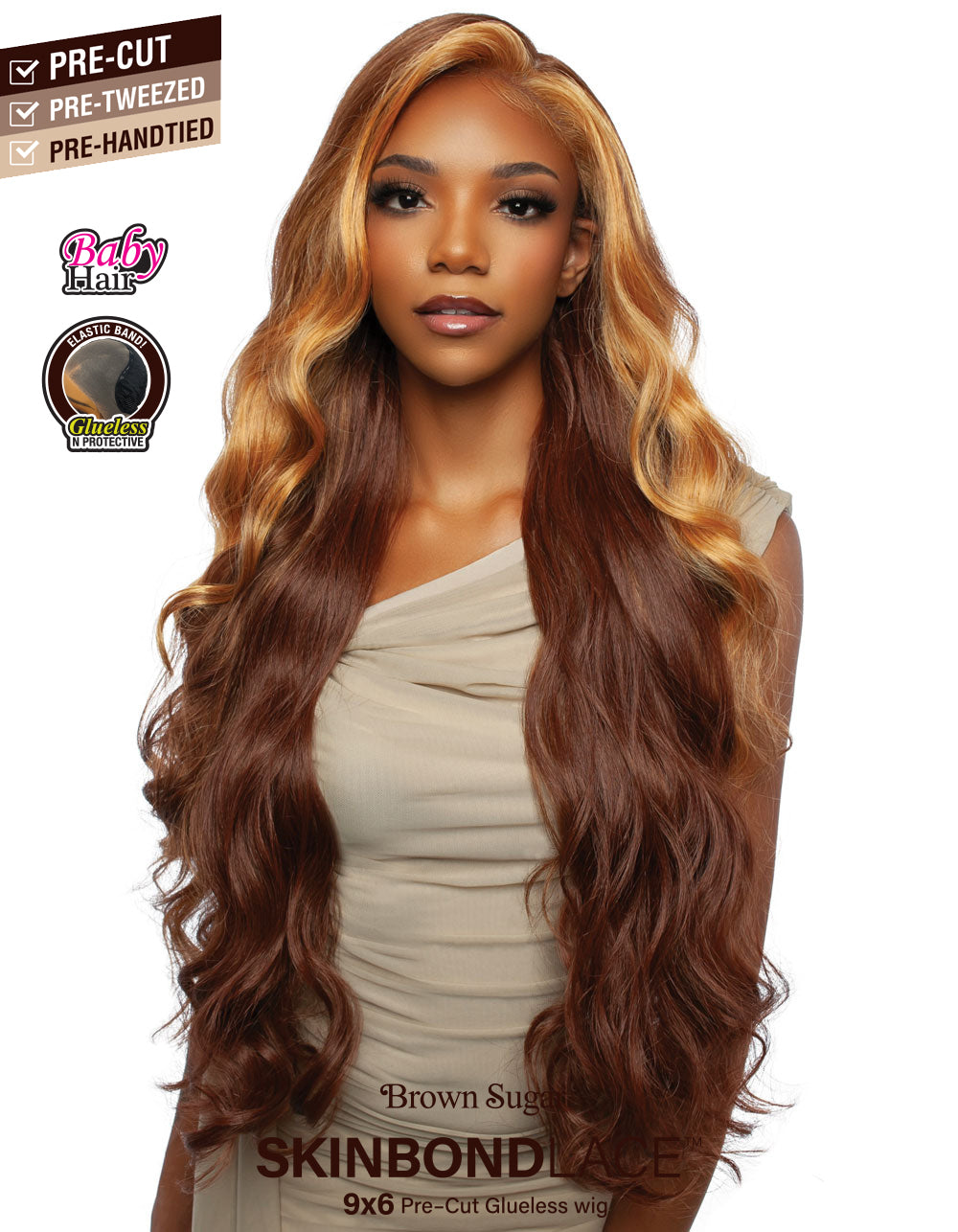 [Mane Concept] Brown Sugar Skin Bond Lace Pre-Cut Glueless Wig- 9x6 PRE-CUT 02- BSSB202