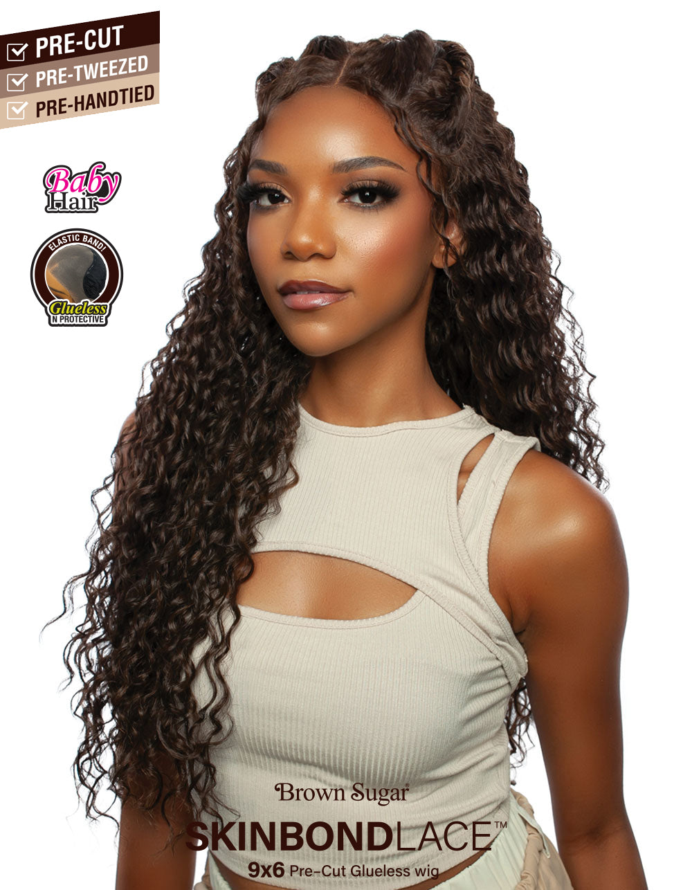 [Mane Concept] Brown Sugar Skin Bond Lace Pre-Cut Glueless Wig- 9x6 PRE-CUT 04- BSSB204