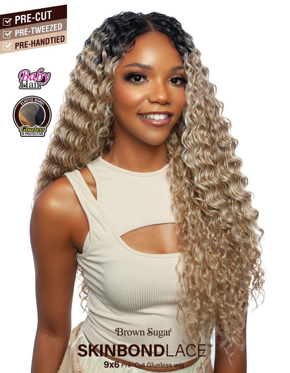 [Mane Concept] Brown Sugar Skin Bond Lace Pre-Cut Glueless Wig- 9x6 PRE-CUT 04- BSSB204