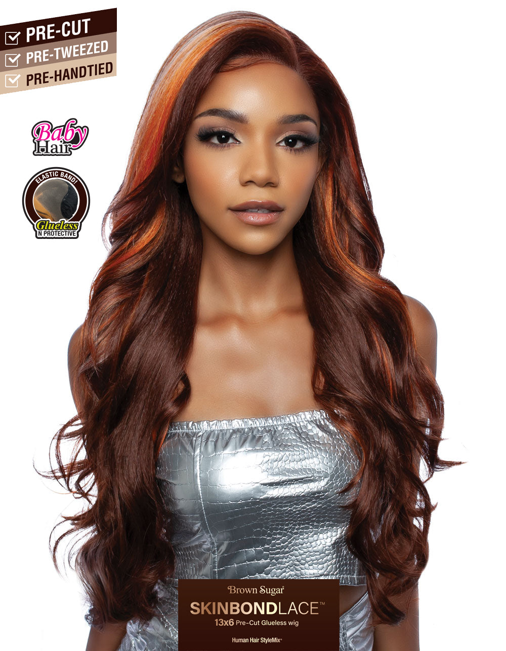 [Mane Concept] Brown Sugar SkinBond Lace Pre-Cut Glueless Wig-13X6 GLUELESS 06- BSSB210