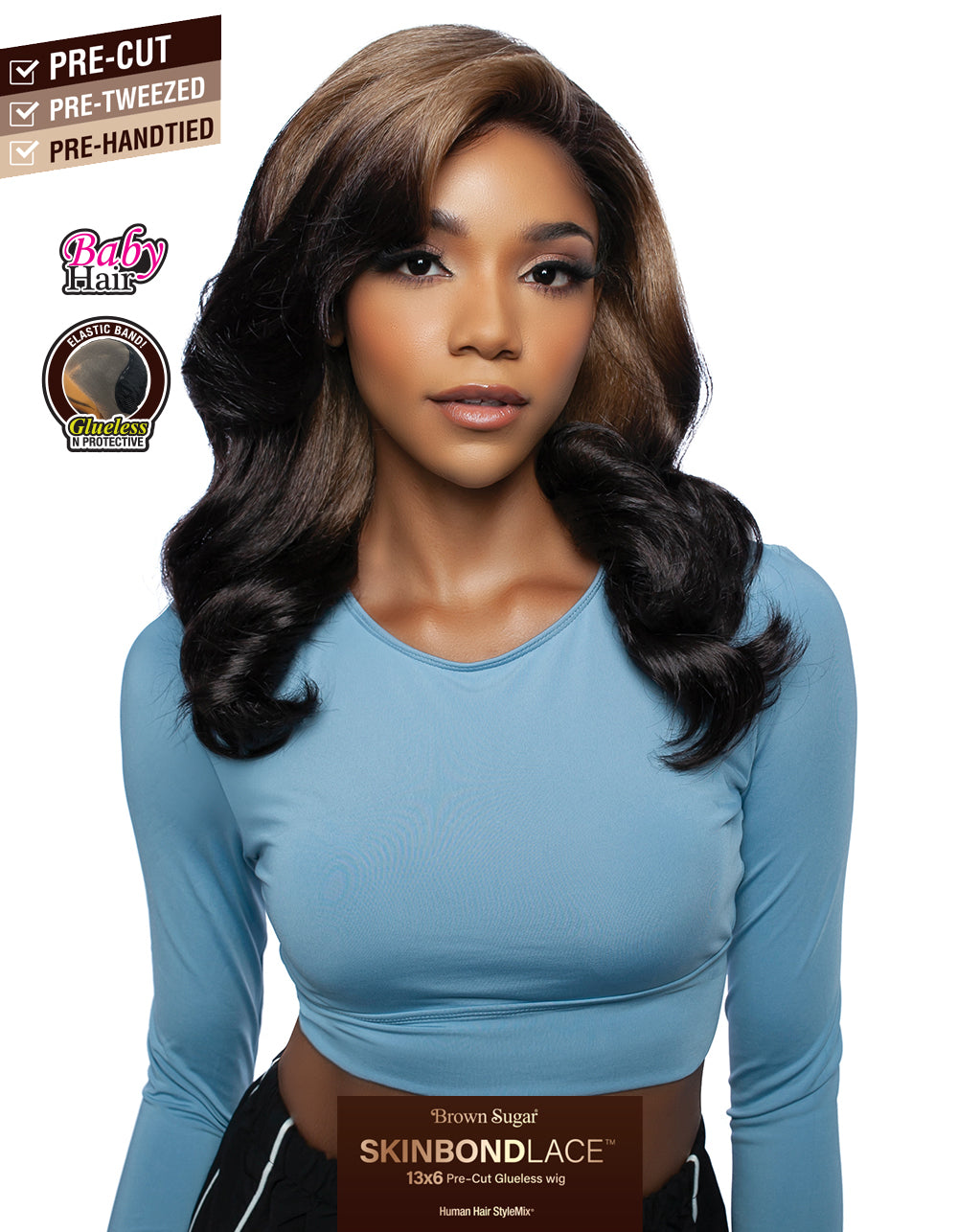 [Mane Concept] Brown Sugar SkinBond Lace Pre-Cut Glueless Wig-13X6 GLUELESS 07- BSSB211