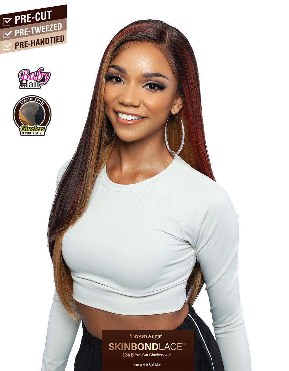 [Mane Concept] Brown Sugar SkinBond Lace Pre-Cut Glueless Wig-13X6 GLUELESS 08- BSSB212