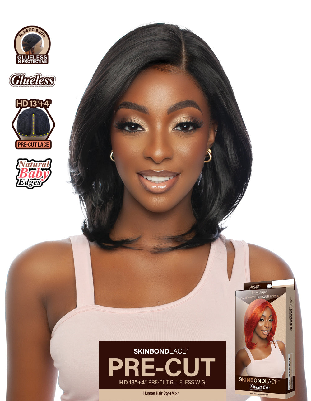 [Brown Sugar] SkinBond Lace Pre-Cut Sweet Fab Lace Front Wig - BSSB227 HD 13"+4" LACE 01