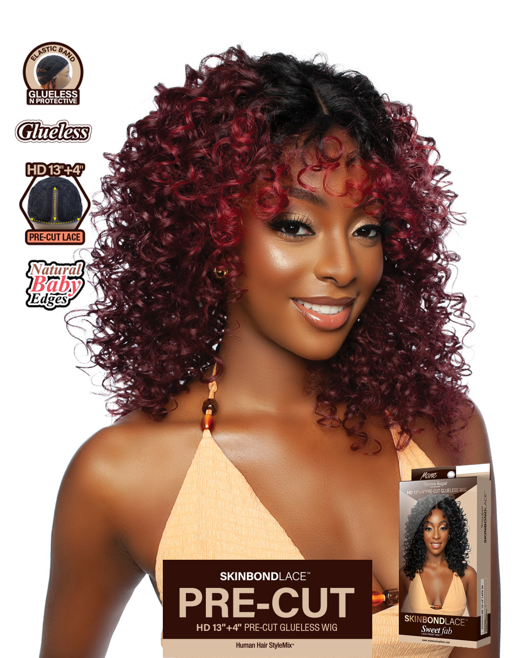 [Brown Sugar] SkinBond Lace Pre-Cut Sweet Fab Lace Front Wig - BSSB230 HD 13"+4" LACE 04