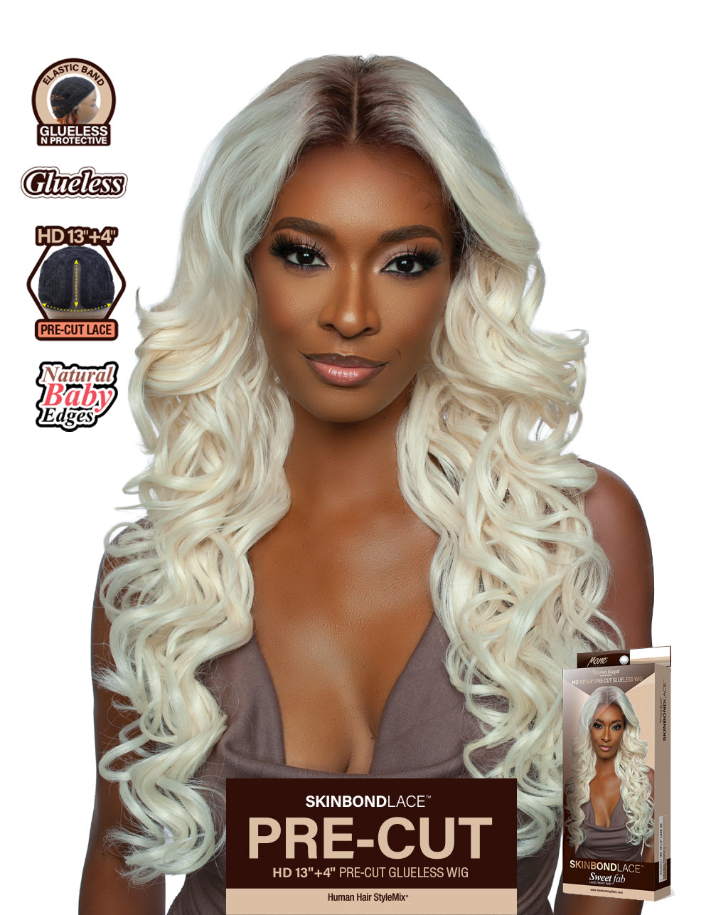 [Brown Sugar] SkinBond Lace Pre-Cut Sweet Fab Lace Front Wig - BSSB231 HD 13"+4" LACE 05
