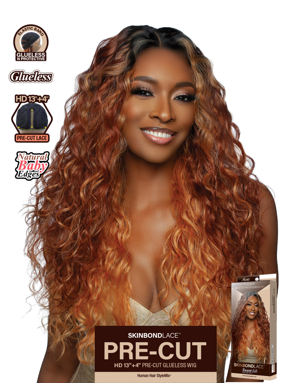 [Brown Sugar] SkinBond Lace Pre-Cut Sweet Fab Lace Front Wig - BSSB233 HD 13"+4" LACE 07