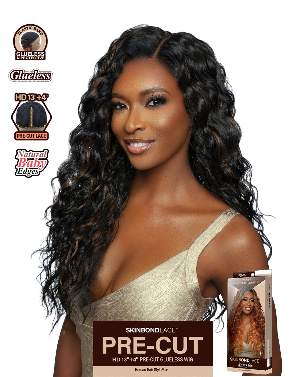 [Brown Sugar] SkinBond Lace Pre-Cut Sweet Fab Lace Front Wig - BSSB233 HD 13"+4" LACE 07