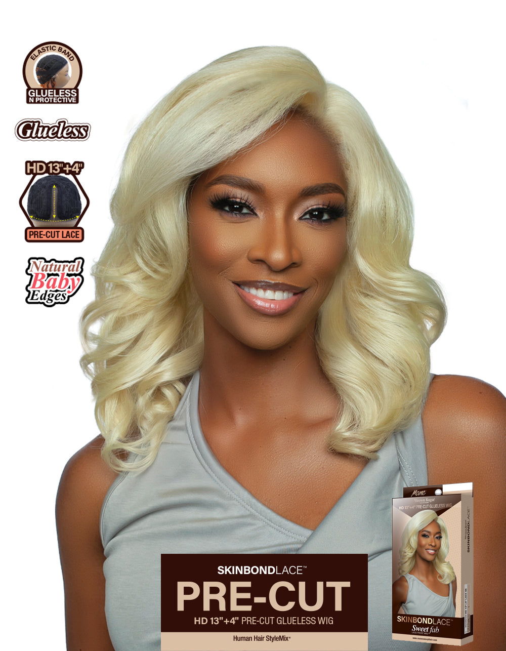 [Brown Sugar] SkinBond Lace Pre-Cut Sweet Fab Lace Front Wig - BSSB234 HD 13"+4" LACE 08