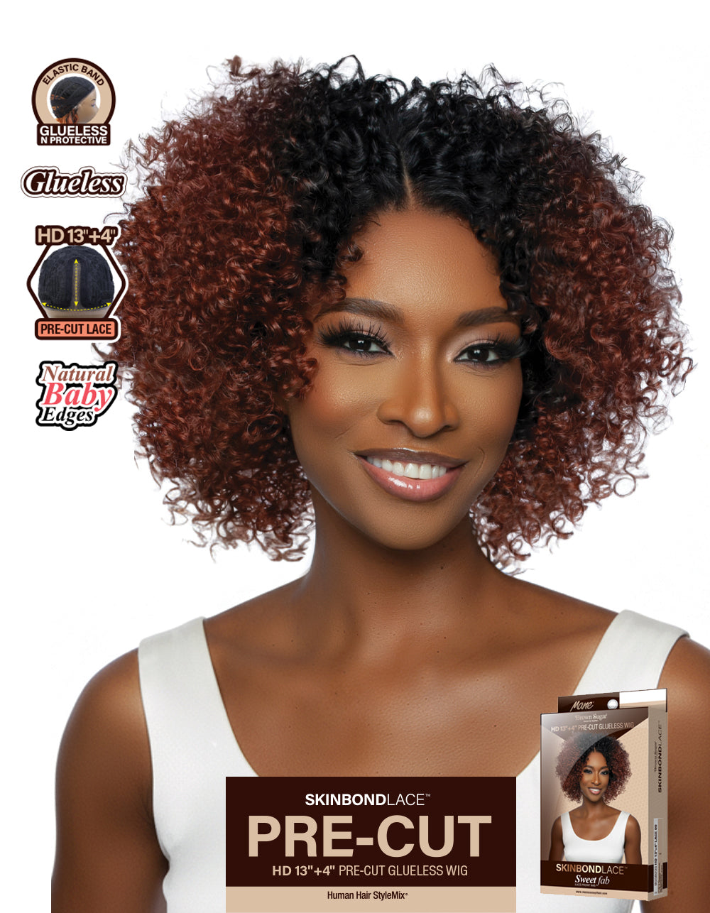 [Brown Sugar] SkinBond Lace Pre-Cut Sweet Fab Lace Front Wig - BSSB235 HD 13"+4" LACE 09