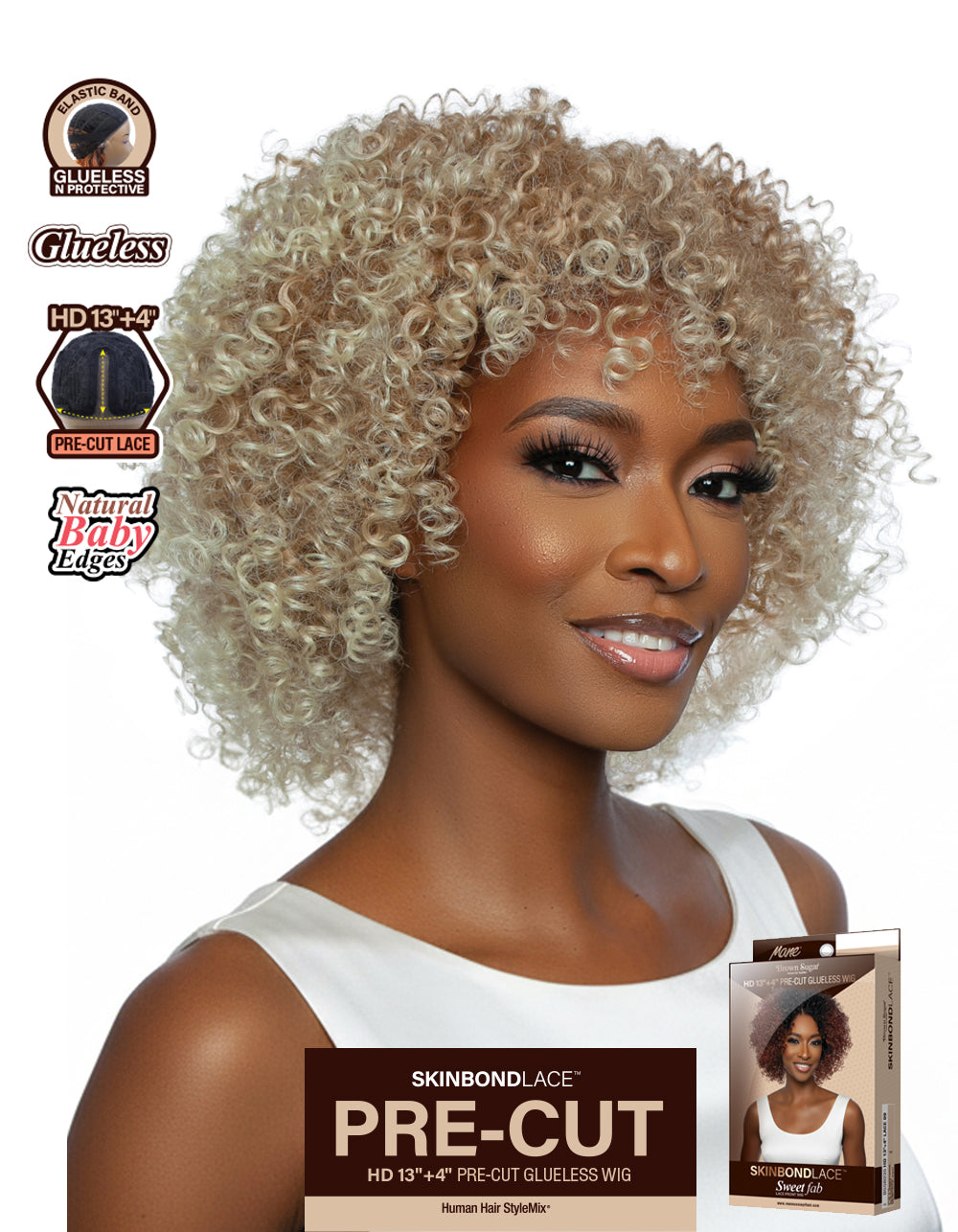 [Brown Sugar] SkinBond Lace Pre-Cut Sweet Fab Lace Front Wig - BSSB235 HD 13"+4" LACE 09