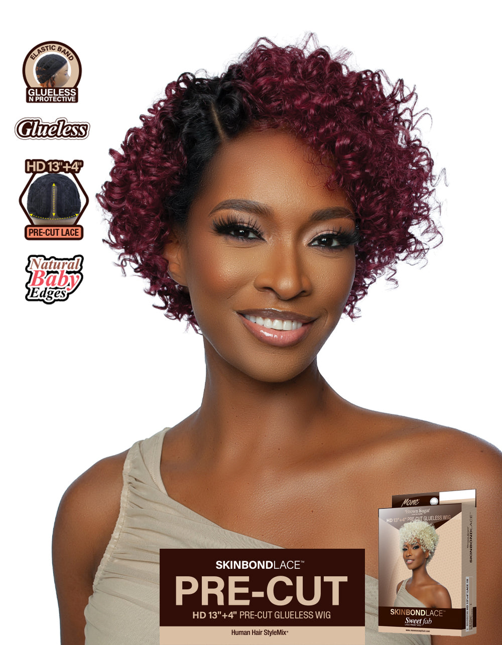 [Brown Sugar] SkinBond Lace Pre-Cut Sweet Fab Lace Front Wig - BSSB236 HD 13"+4" LACE 10