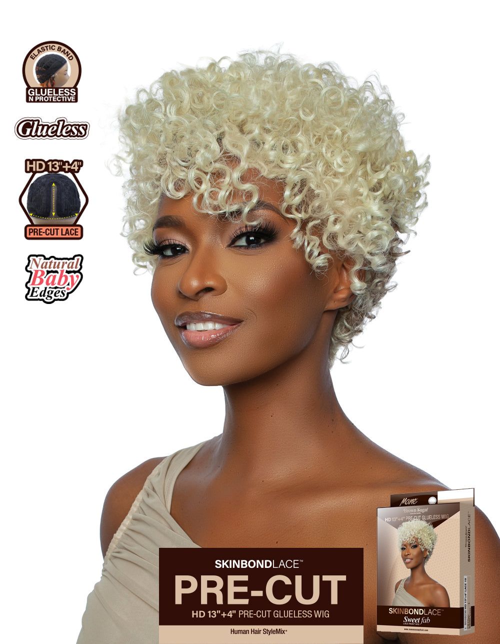 [Brown Sugar] SkinBond Lace Pre-Cut Sweet Fab Lace Front Wig - BSSB236 HD 13"+4" LACE 10