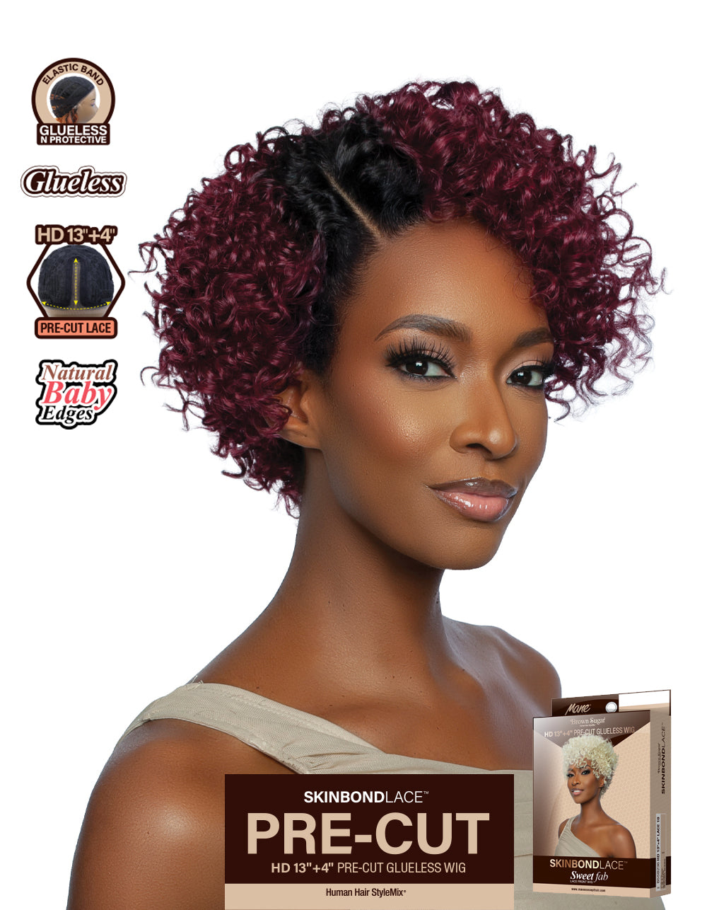 [Brown Sugar] SkinBond Lace Pre-Cut Sweet Fab Lace Front Wig - BSSB236 HD 13"+4" LACE 10