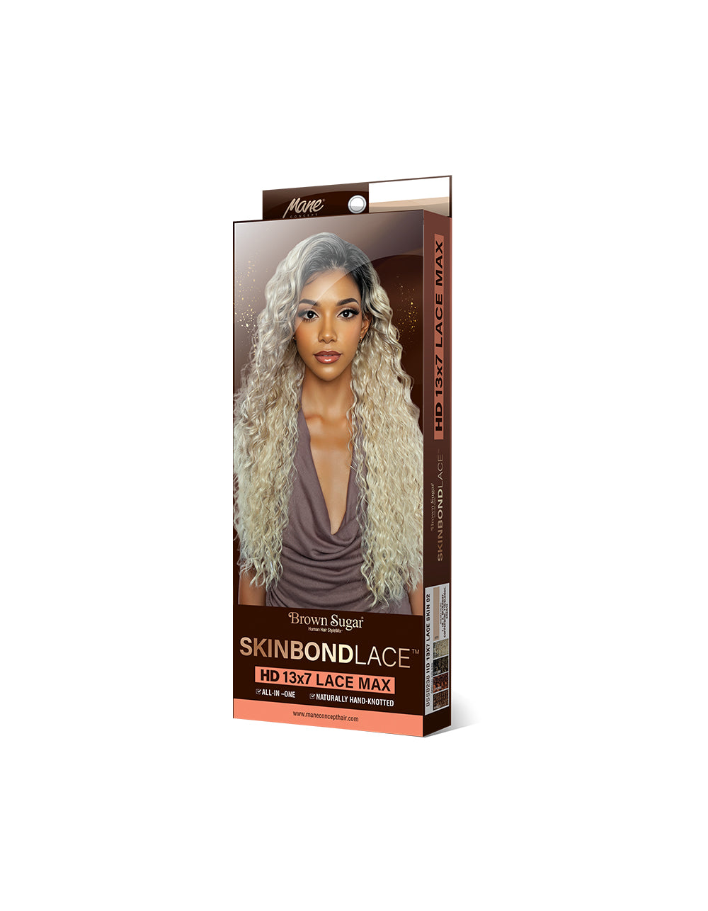 [Brown Sugar] Skinbond Lace Human Hair Blend Glueless HD Lace Wig - BSSB238-HD 13X7 LACE SKIN 02