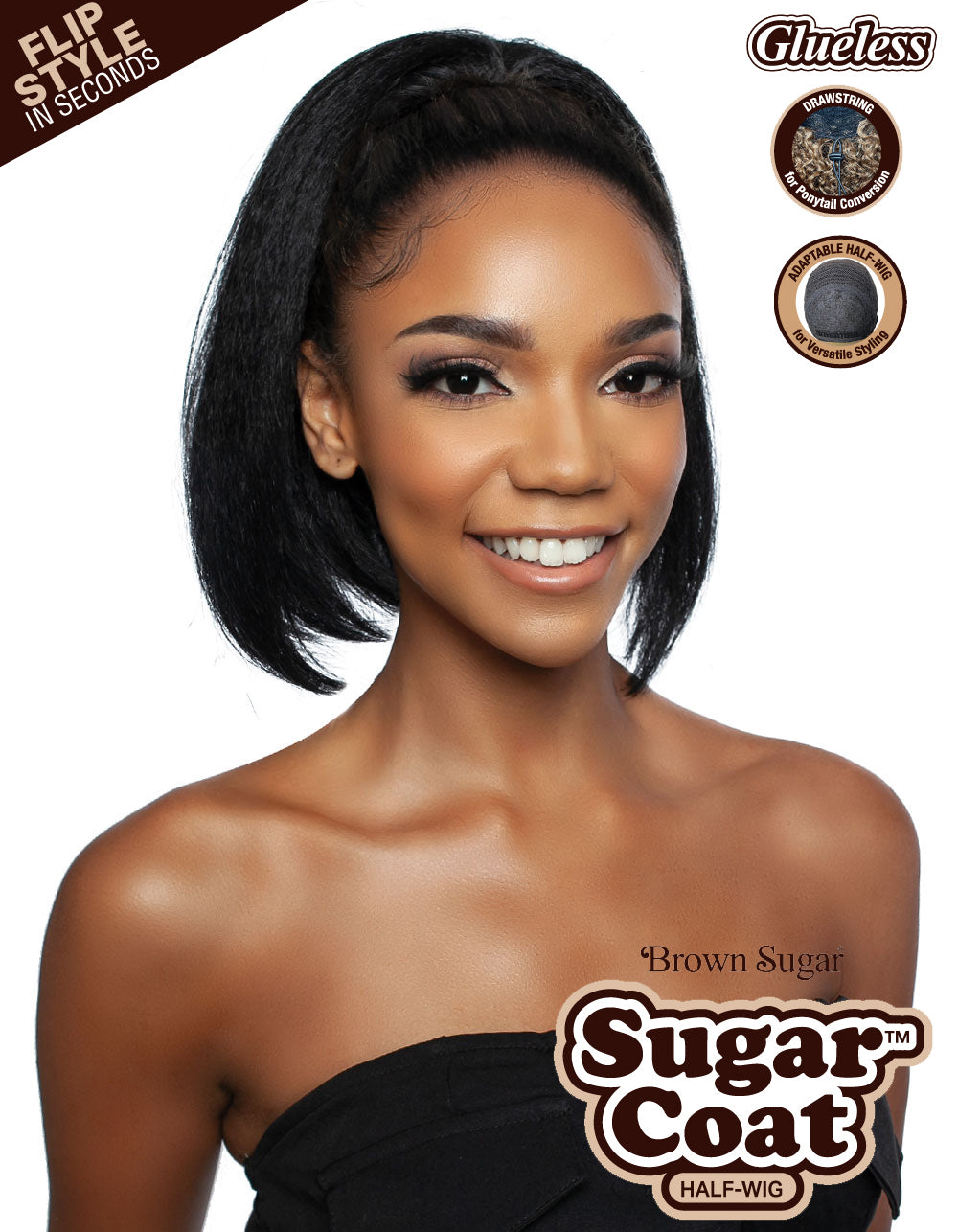 [Brown Sugar] Human Hair StyleMix Half Wig Brown Sugar Glueless Sugar Coat BSSC101 Sugar 01