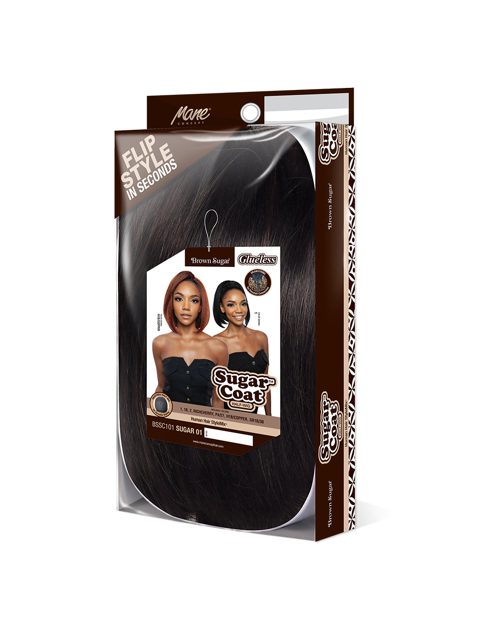 [Brown Sugar] Human Hair StyleMix Half Wig Brown Sugar Glueless Sugar Coat BSSC101 Sugar 01