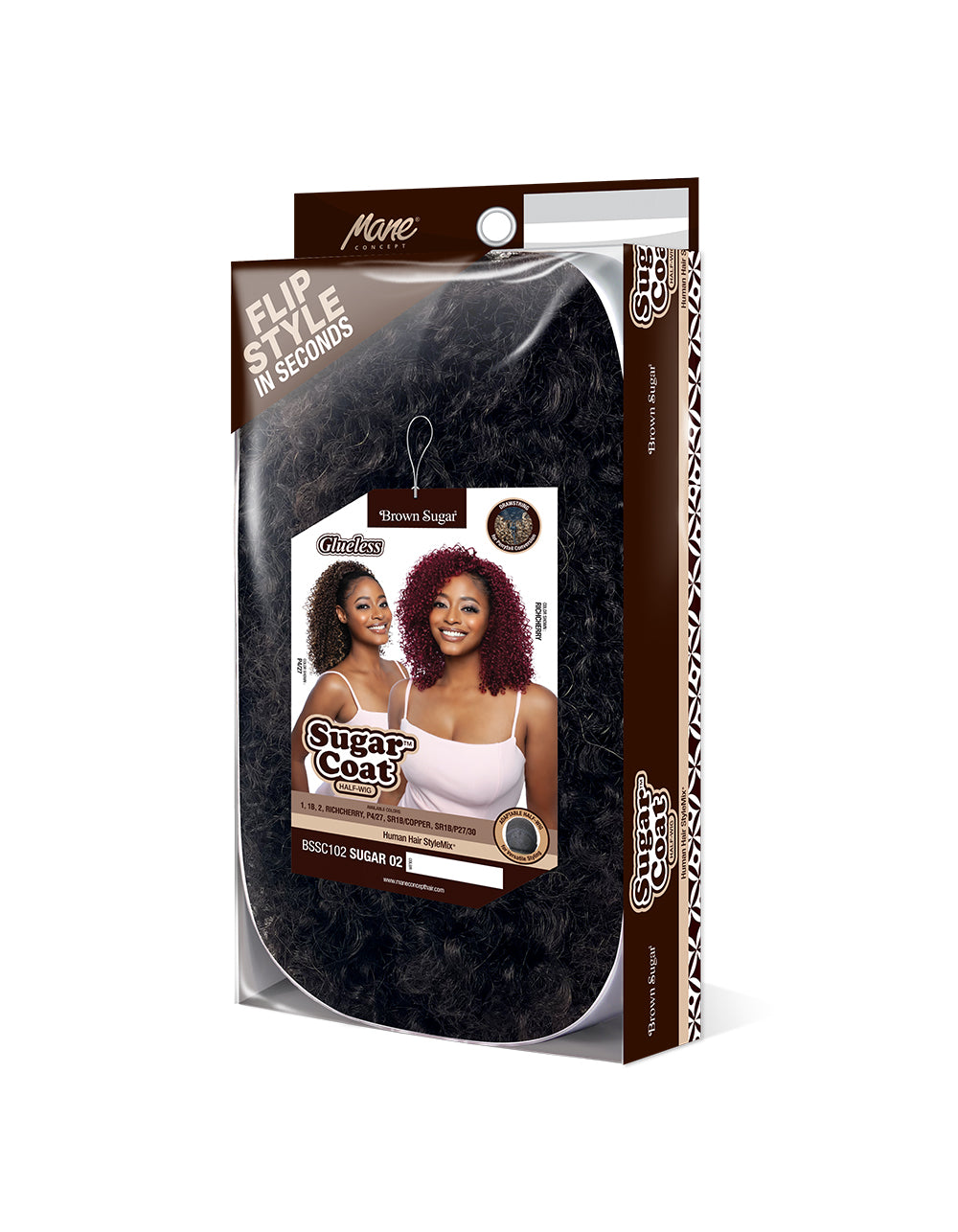 [Brown Sugar] Human Hair StyleMix Half Wig Brown Sugar Glueless Sugar Coat BSSC102 Sugar 02