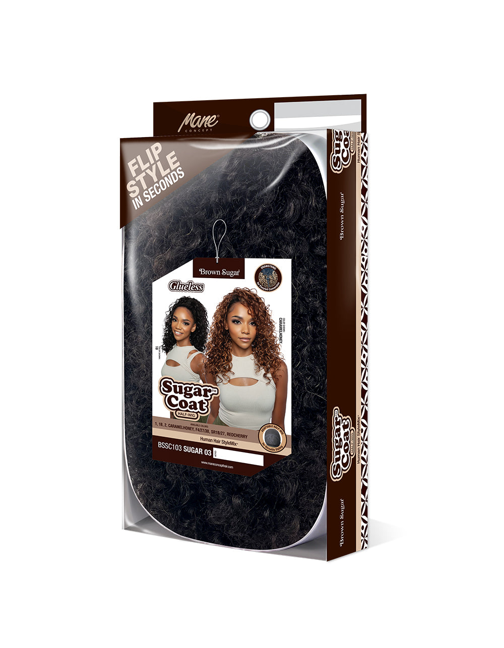 [Brown Sugar] Human Hair StyleMix Half Wig Brown Sugar Glueless Sugar Coat BSSC103 Sugar 03