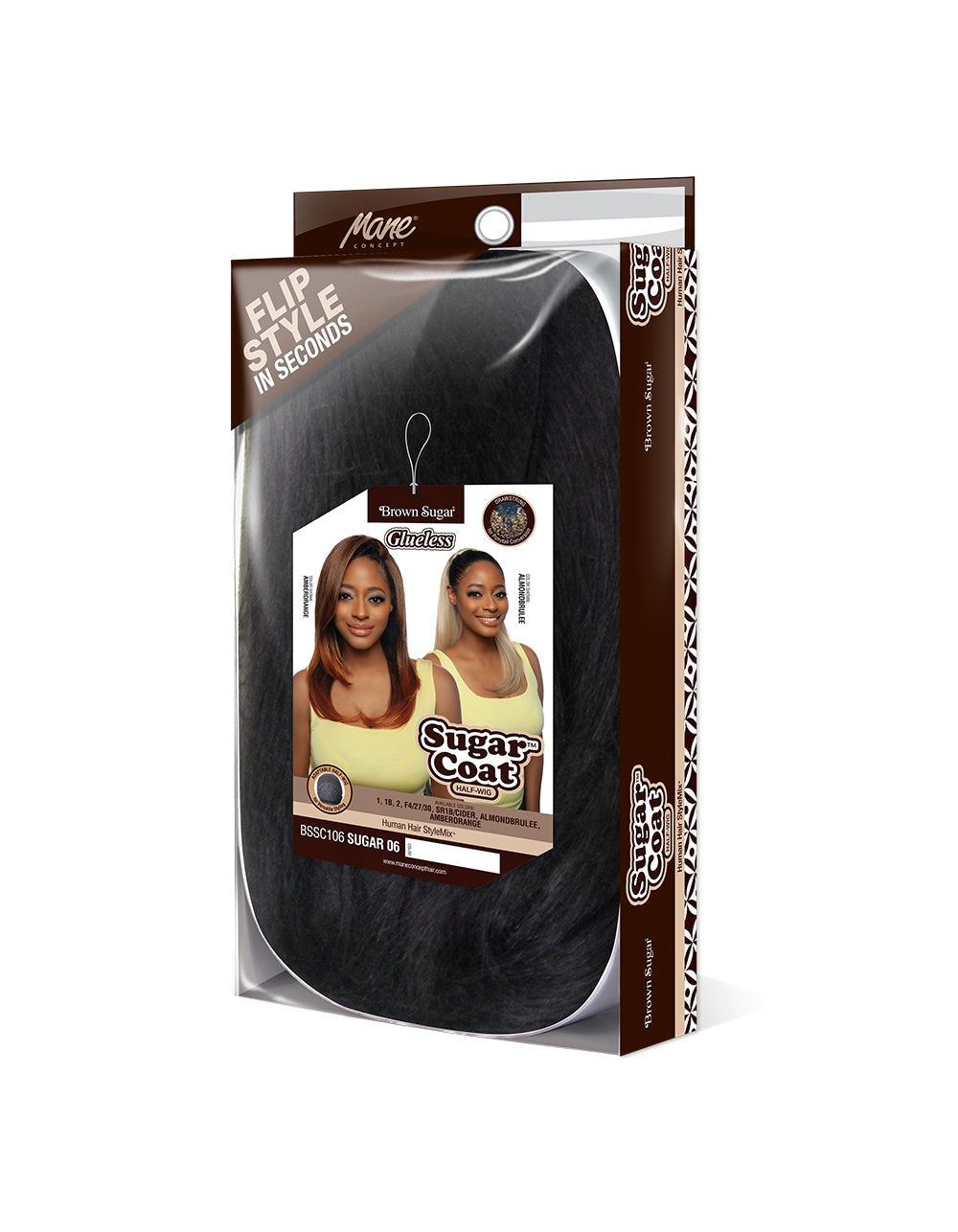 [Brown Sugar] Human Hair StyleMix Half Wig Brown Sugar Glueless Sugar Coat BSSC106 Sugar 06
