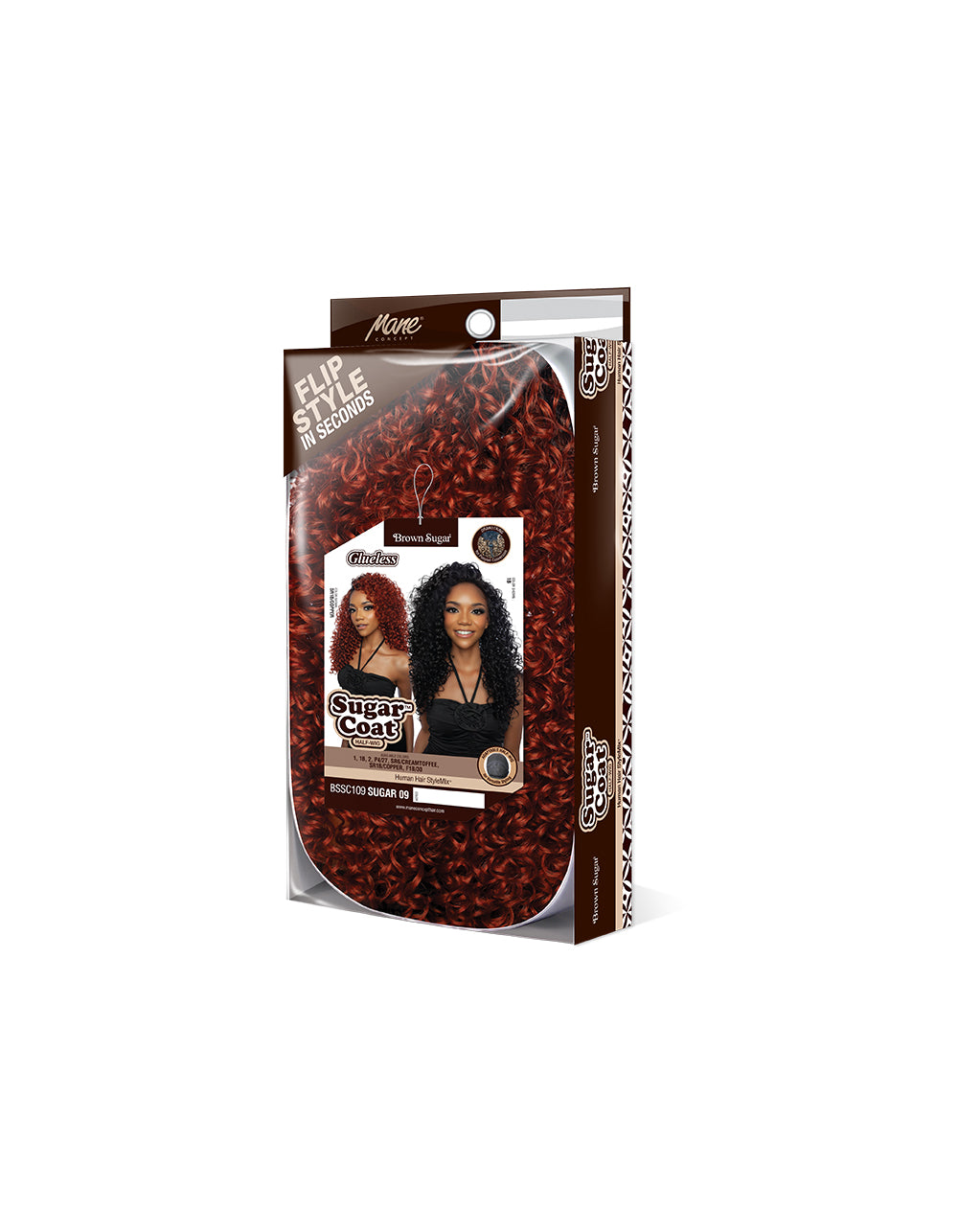 [Brown Sugar] Human Hair StyleMix Half Wig Brown Sugar Glueless Sugar Coat BSSC109 Sugar 09