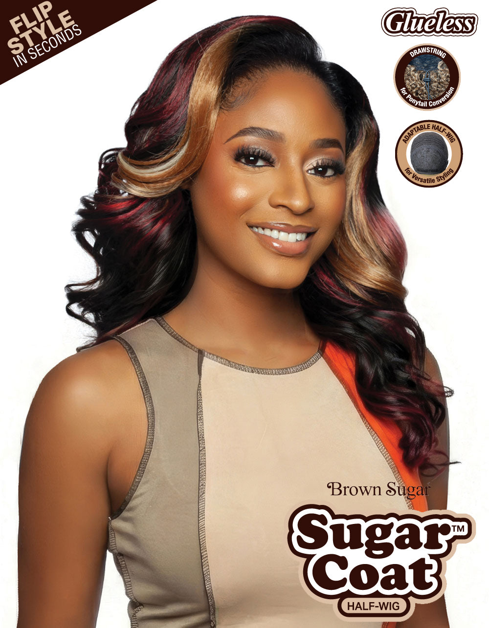 [Brown Sugar] Human Hair StyleMix Half Wig Brown Sugar Glueless Sugar Coat BSSC112 Sugar 12