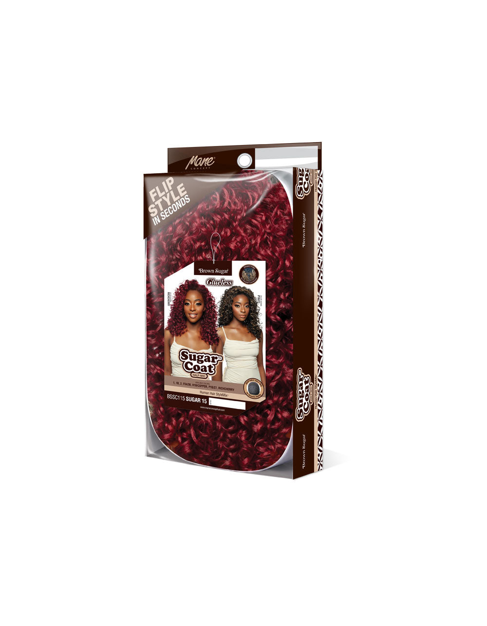 [Brown Sugar] Human Hair StyleMix Half Wig Brown Sugar Glueless Sugar Coat BSSC115 Sugar 15