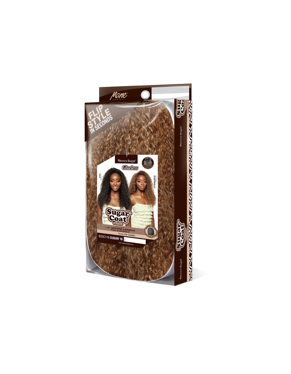 [Brown Sugar] Human Hair StyleMix Half Wig Brown Sugar Glueless Sugar Coat BSSC116 Sugar 16