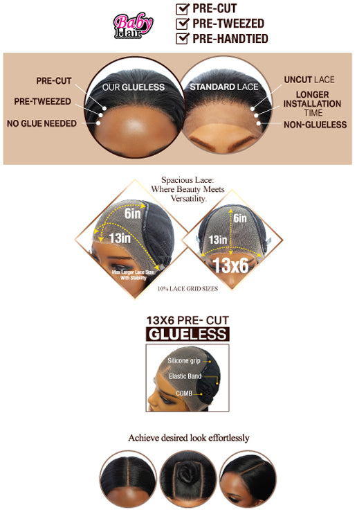 [Mane Concept] Brown Sugar SkinBond Lace Pre-Cut Glueless Wig-13X6 GLUELESS 06- BSSB210