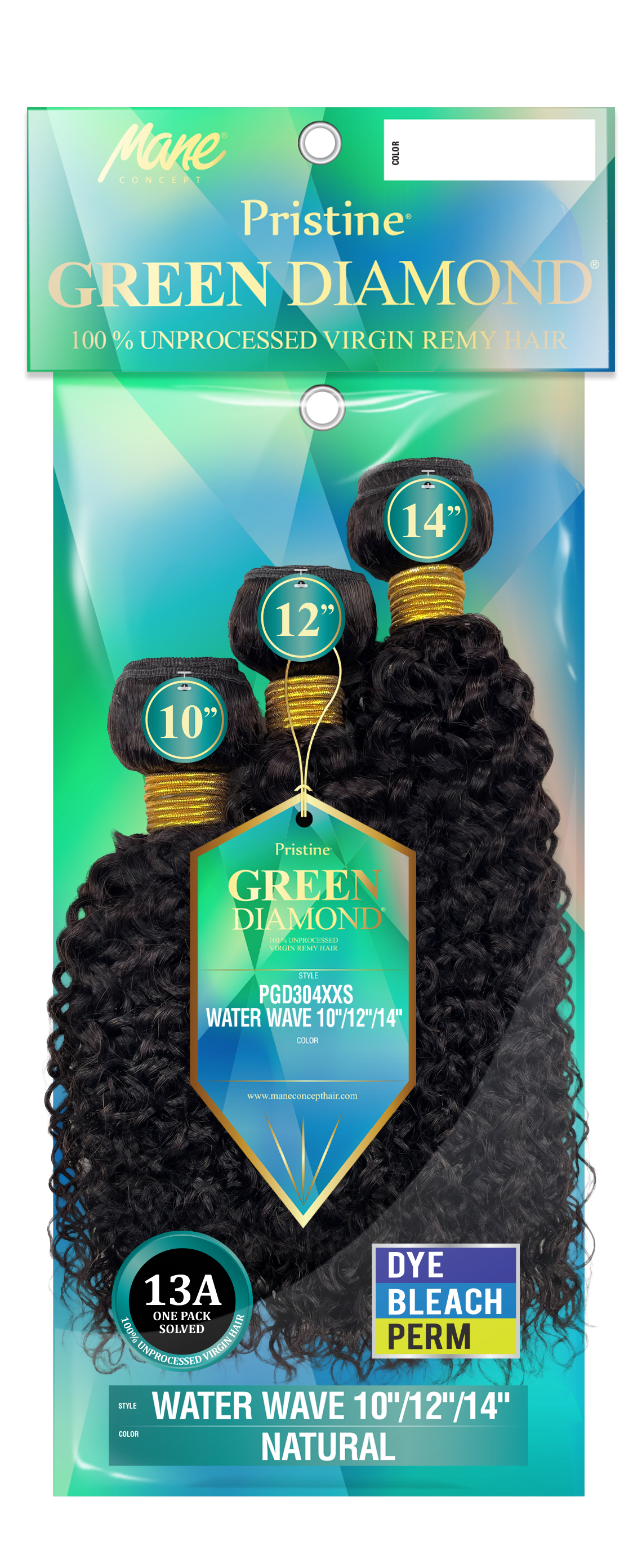 [Green Diamond]100% Unprocessed Virgin Remy Hair - (PGD304XXS-XXL) WATER WAVE (3Pcs in 1 Pack)
