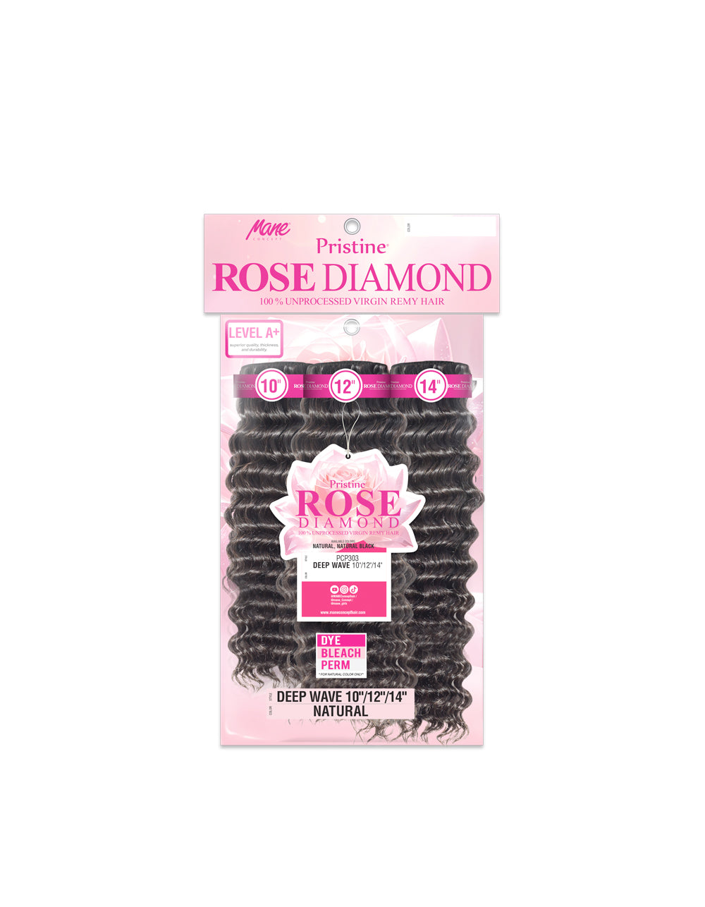 [Rose Diamond] Pristine 100% Unprocessed Virgin Remy Hair - PRD303 - DEEP WAVE