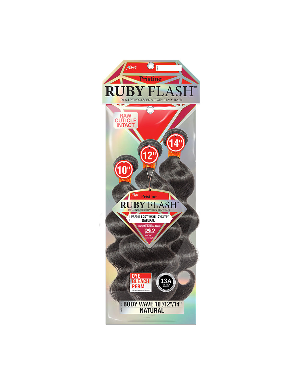 [RUBY FLASH] Pristine 100% Unprocessed Virgin Remy Hair - PRF301 BODY WAVE