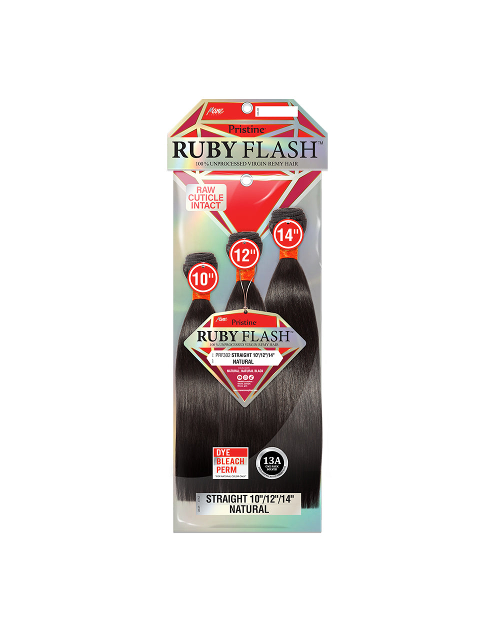 [RUBY FLASH] Pristine 100% Unprocessed Virgin Remy Hair - PRF302 STRAIGHT
