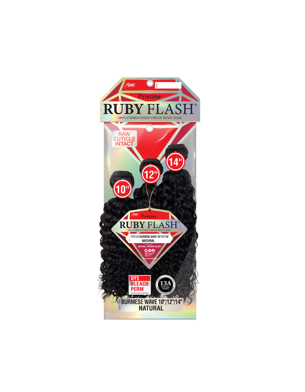 [RUBY FLASH] Pristine 100% Unprocessed Virgin Remy Hair - PRF304 BURMESE WAVE