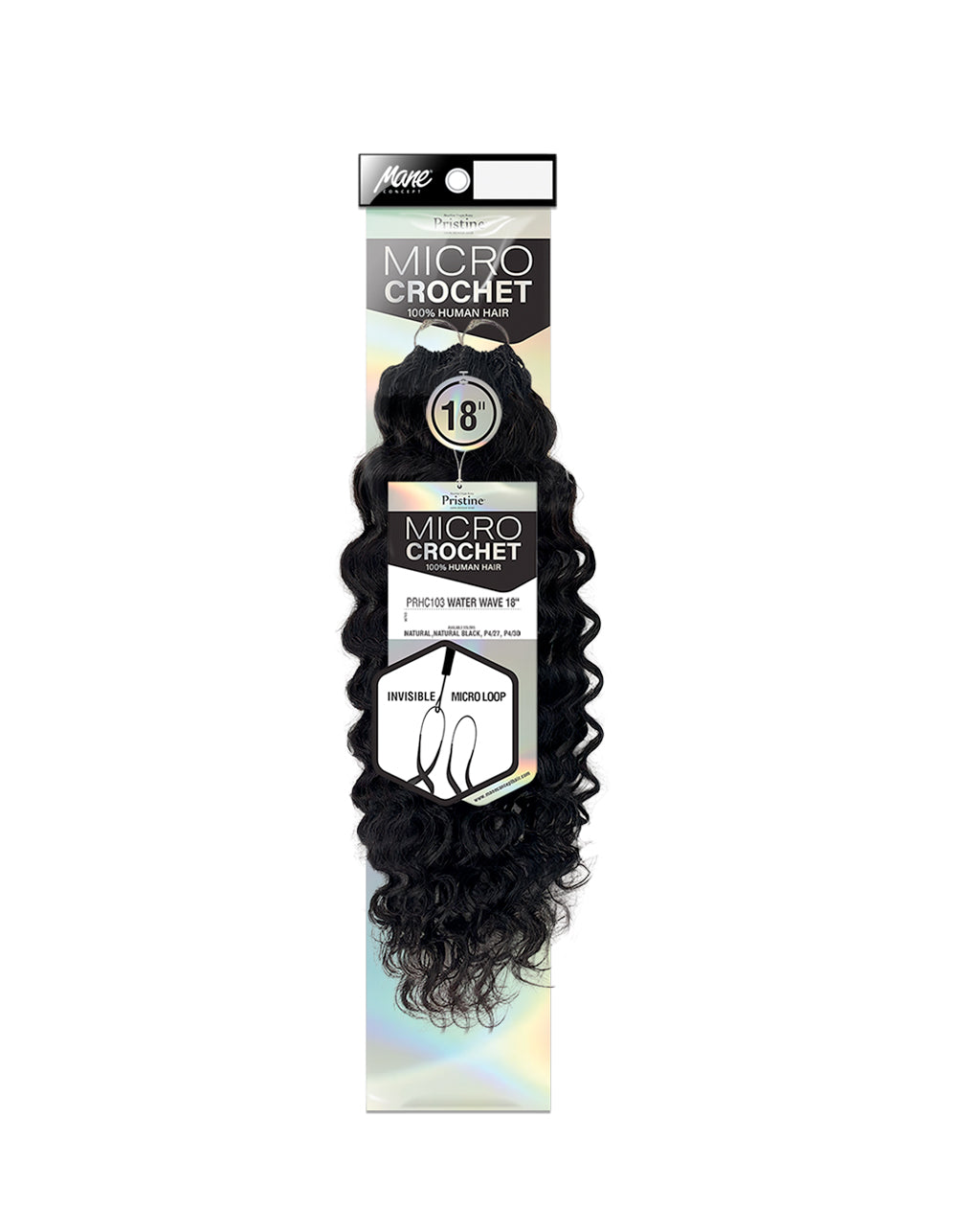 [Pristine] 100% Human Hair Micro Crochet Feather Crochet - PRHC103 WATER WAVE 18"