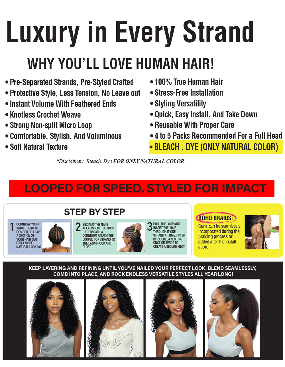 [Pristine] 100% Human Hair Micro Crochet Feather Crochet - PRHC102 DEEP WAVE 18"