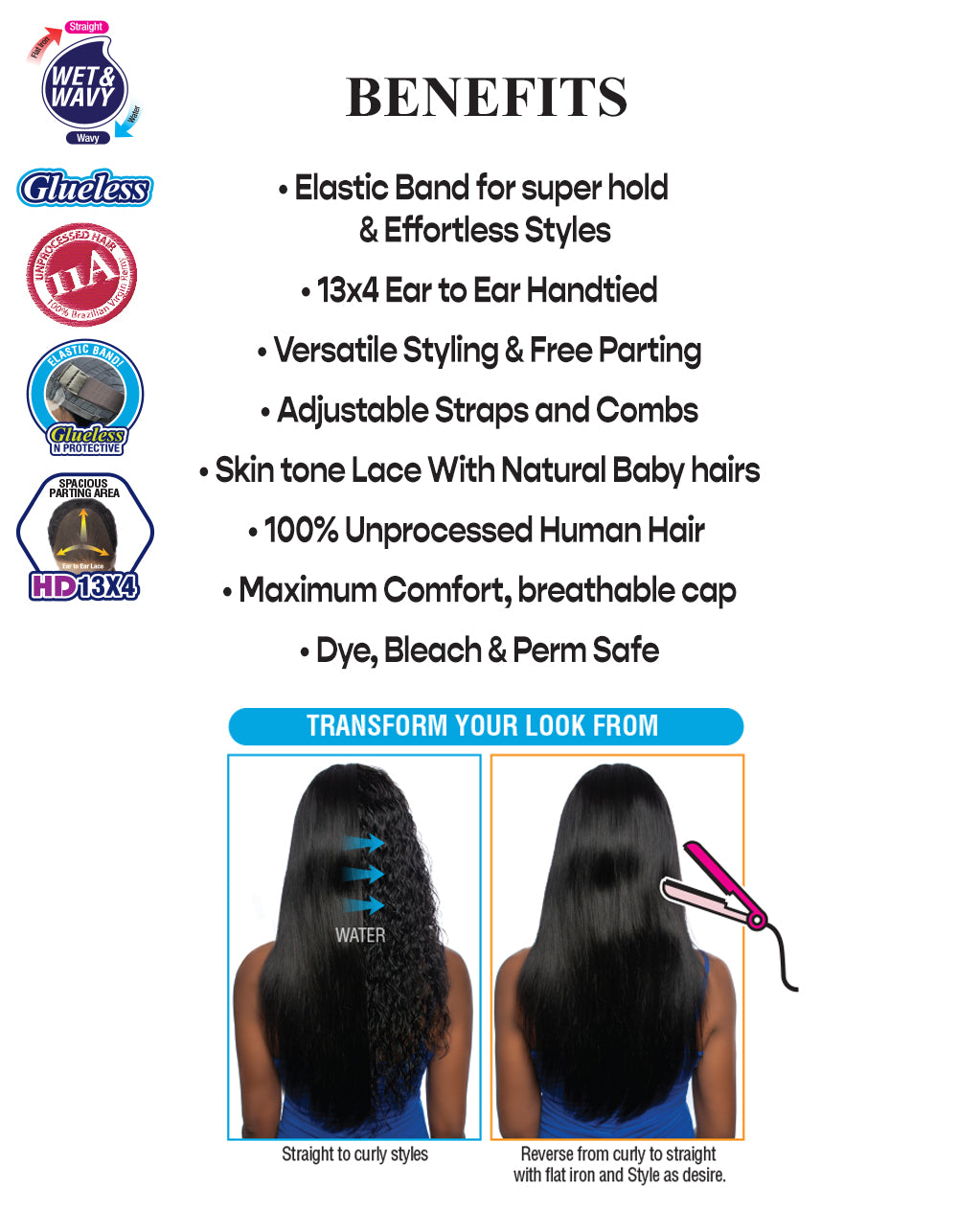 [TRILL]HD 13X4 EAR TO EAR LACE FRONT WIG TRE2167- Deep Wave 30"