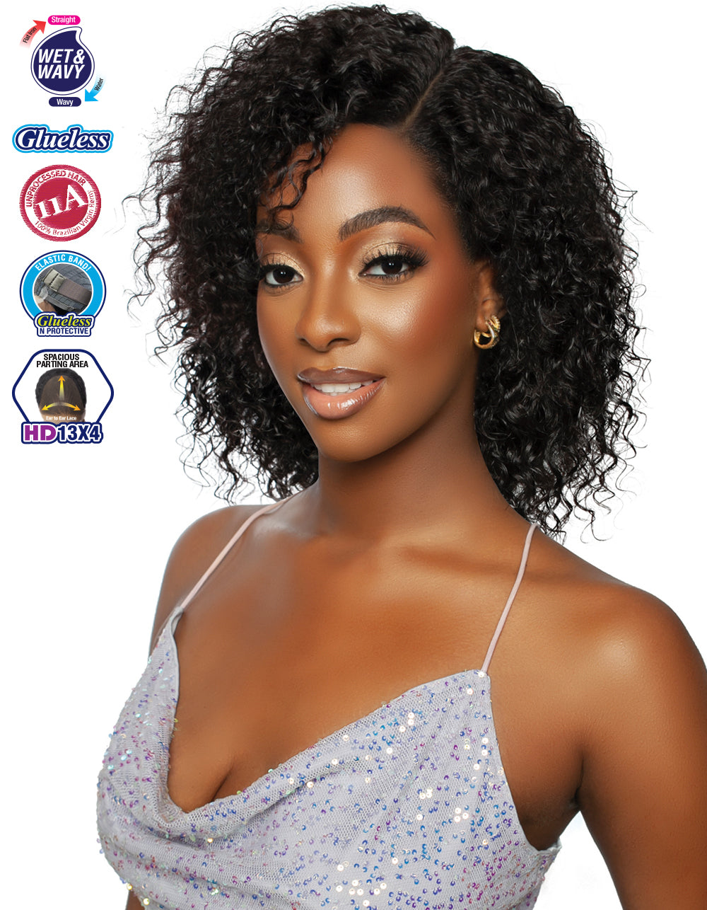 [TRILL]HD 13X4 EAR TO EAR LACE FRONT WIG TRE2171- Jerry Curl 12"