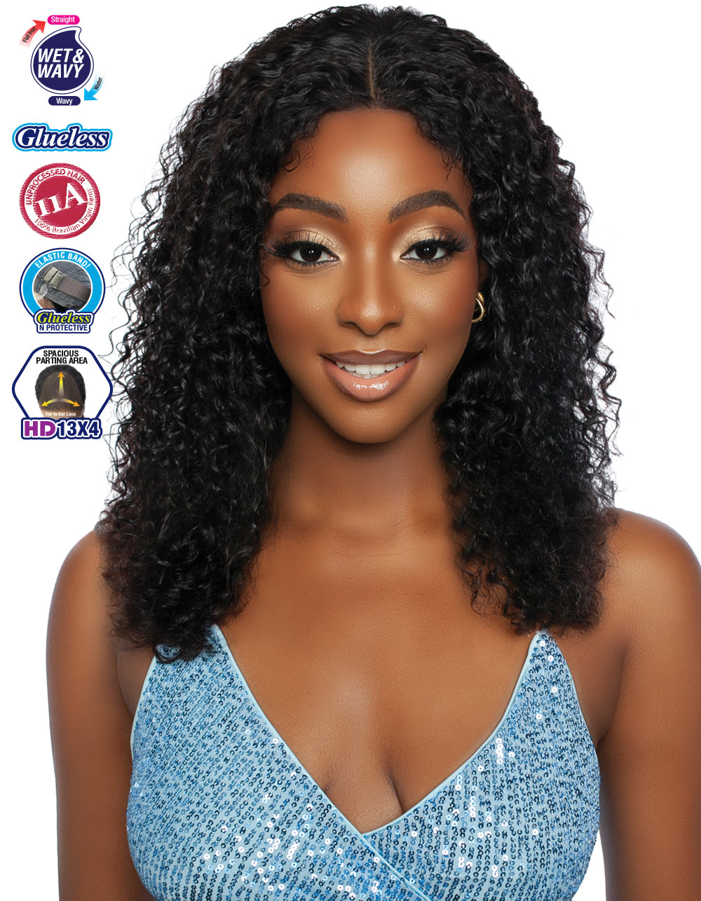 [TRILL]HD 13X4 EAR TO EAR LACE FRONT WIG TRE2172- Jerry Curl 18"