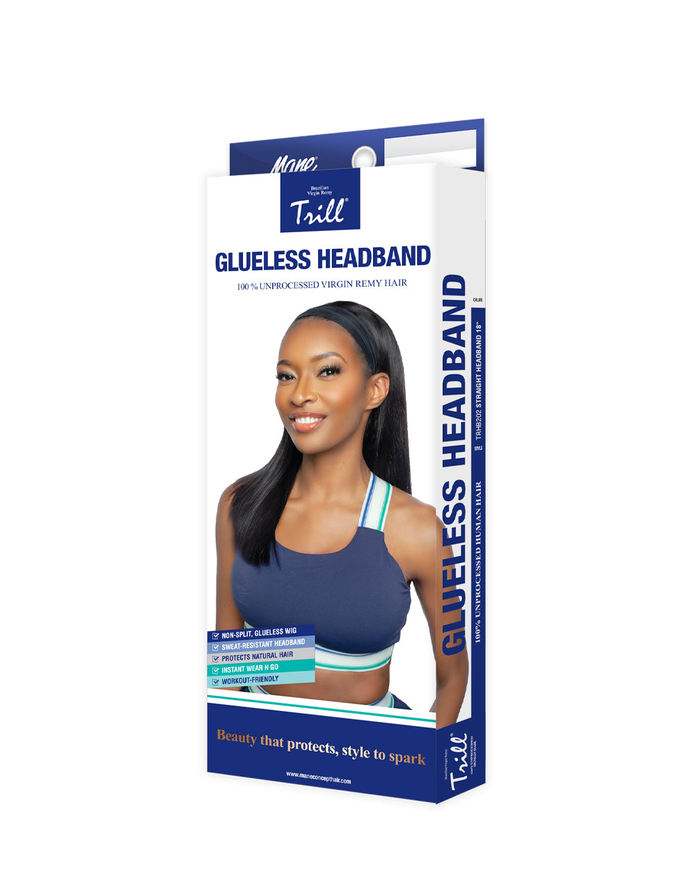 [TRILL] 100% Unprocessed Human Hair Glueless HeadBand Lace Wig- TRHB202 STRAIGHT HEADBAND 18"