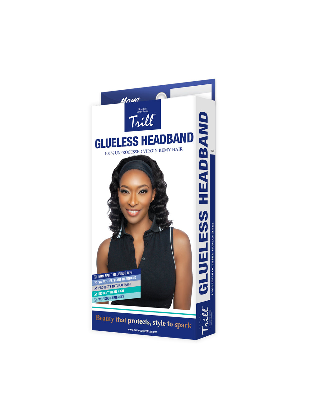 [TRILL] 100% Unprocessed Human Hair Glueless HeadBand Lace Wig- TRHB203 LOOSE DEEP HEADBAND 14"