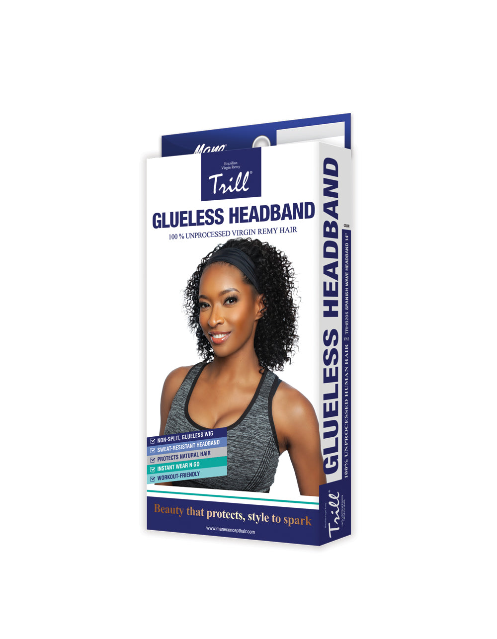 [TRILL] 100% Unprocessed Human Hair Glueless HeadBand Lace Wig- TRHB205 SPANISH WAVE 14"