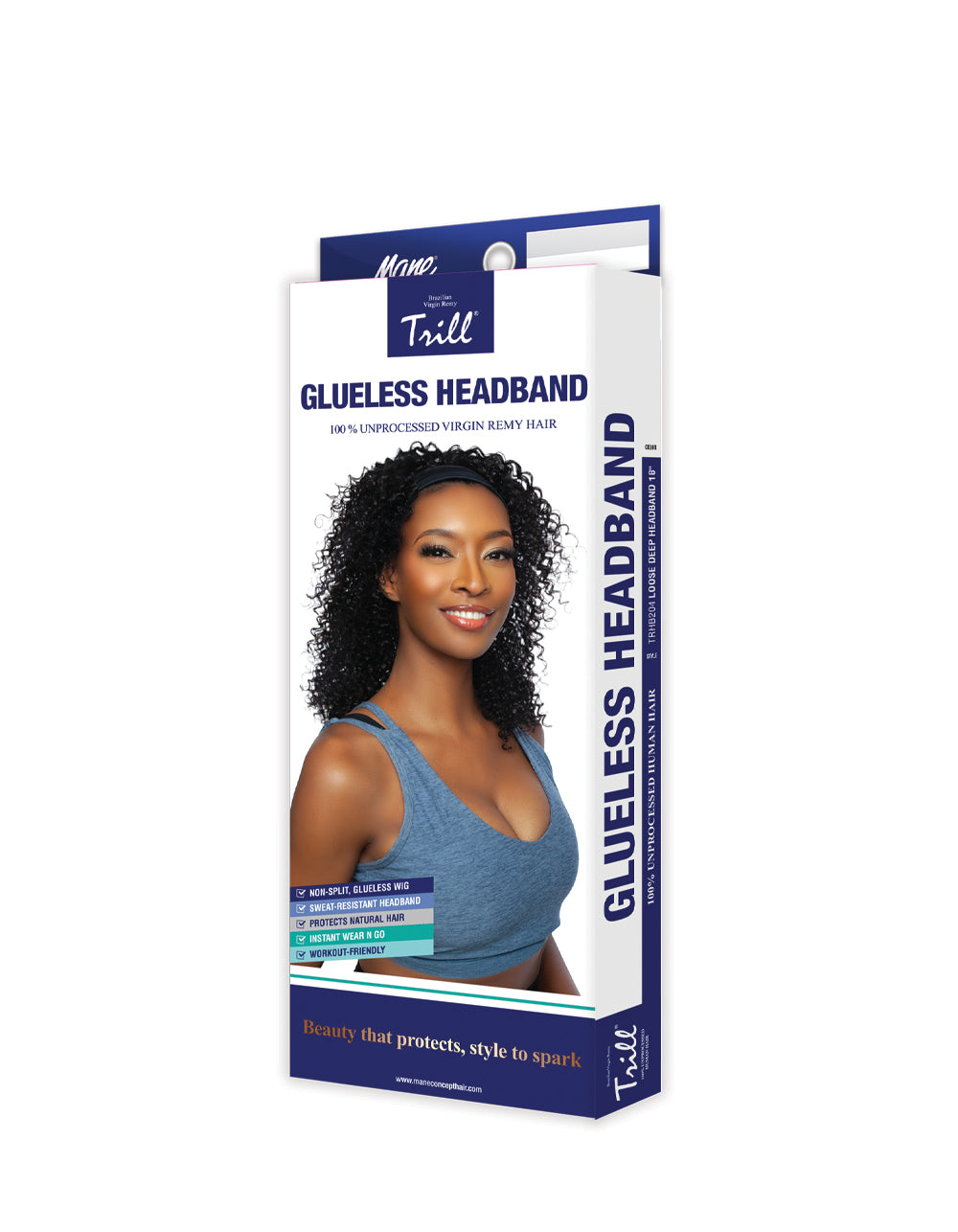 [TRILL] 100% Unprocessed Human Hair Glueless HeadBand Lace Wig- TRHB206 SPANISH WAVE 18"