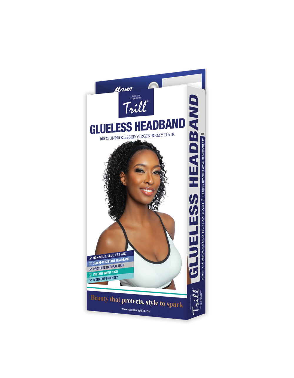 [TRILL] 100% Unprocessed Human Hair Glueless HeadBand Lace Wig- TRHB207 WATER WAVE 14"