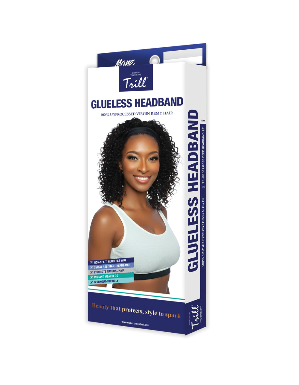 [TRILL] 100% Unprocessed Human Hair Glueless HeadBand Lace Wig- TRHB208 WATER WAVE 18"