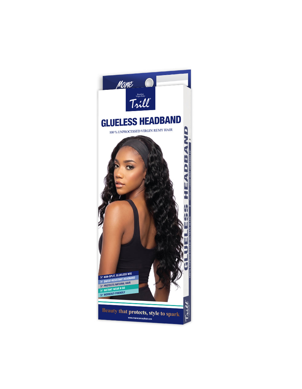 [TRILL] 100% Unprocessed Human Hair Glueless HeadBand Lace Wig- TRHB210 LOOSE DEEP HEADBAND 24"