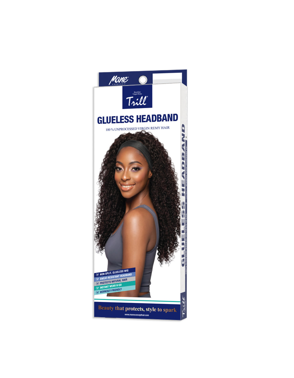 [TRILL] 100% Unprocessed Human Hair Glueless HeadBand Lace Wig- TRHB211 SPANISH WAVE 24"